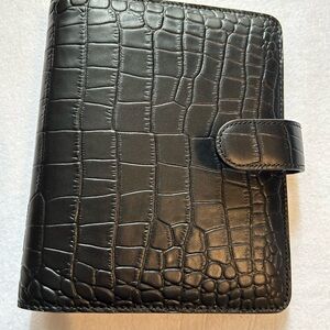 Cloth and Paper Black Crocodile Skin Planner Cover Mini Happy Planner Size